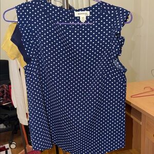 Monteau Blue Polka Dot Blouse